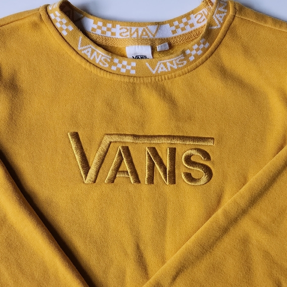 VANS Yellow Pullover Cropped Sweatshirt - Picture 2 of 7